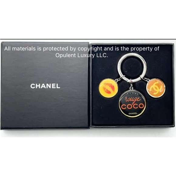 169 Final Price‼️Preloved Chanel Coco mark Key Ring Keychain with Box - Picture 2 of 9